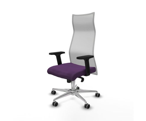 Piqueras y Crespo Albacete malla sincro malla blanca bali morado brazos 2D base aluminio ruedas 65mm engomadas