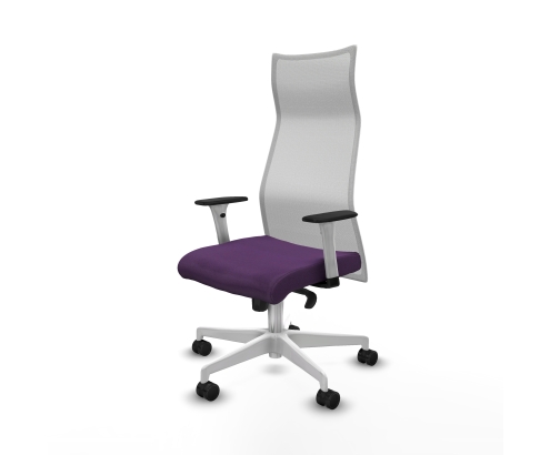 Piqueras y Crespo Albacete malla sincro malla blanca bali morado brazos blancos base blanca ruedas 65 mm nailon