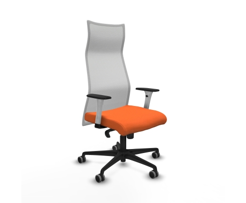 Piqueras y Crespo Albacete malla sincro malla blanca bali naranja brazos blancos base nailon ruedas 65mm engomadas