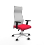 Piqueras y Crespo Albacete malla sincro malla blanca bali rojo brazos 2D base aluminio ruedas 65 mm nailon