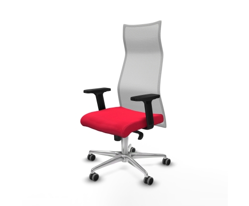 Piqueras y Crespo Albacete malla sincro malla blanca bali rojo brazos 2D base aluminio ruedas 65mm engomadas