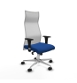 Piqueras y Crespo Albacete malla sincro malla blanca similpiel azul brazos 1D base aluminio ruedas 65 mm nailon