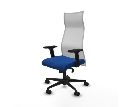 Piqueras y Crespo Albacete malla sincro malla blanca similpiel azul brazos 2D base nailon ruedas 65 mm nailon