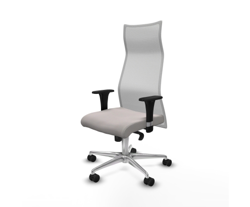 Piqueras y Crespo Albacete malla sincro malla blanca similpiel blanco brazos 1D base aluminio ruedas 65 mm nailon