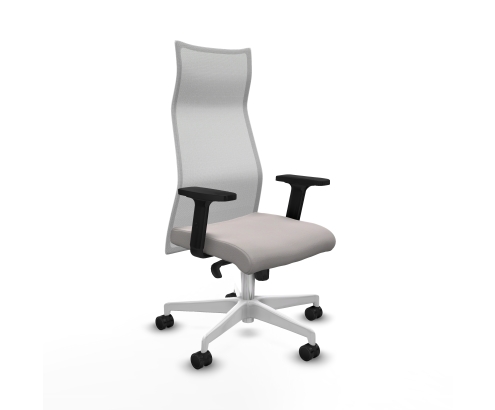 Piqueras y Crespo Albacete malla sincro malla blanca similpiel blanco brazos 2D base blanca ruedas 65 mm nailon