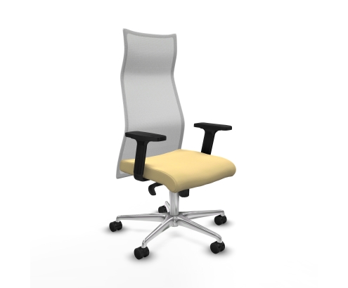 Piqueras y Crespo Albacete malla sincro malla blanca similpiel crema brazos 2D base aluminio ruedas 65 mm nailon