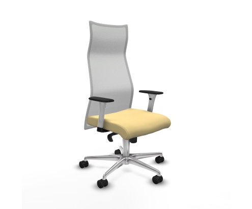 Piqueras y Crespo Albacete malla sincro malla blanca similpiel crema brazos blancos base aluminio ruedas 65 mm nailon