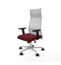 Piqueras y Crespo Albacete malla sincro malla blanca similpiel granate brazos 2D base aluminio ruedas 65 mm nailon