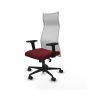 Piqueras y Crespo Albacete malla sincro malla blanca similpiel granate brazos 2D base nailon ruedas 65 mm nailon