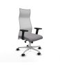 Piqueras y Crespo Albacete malla sincro malla blanca similpiel gris brazos 2D base aluminio ruedas 65 mm nailon