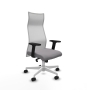 Piqueras y Crespo Albacete malla sincro malla blanca similpiel gris brazos 2D base blanca ruedas 65 mm nailon
