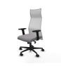 Piqueras y Crespo Albacete malla sincro malla blanca similpiel gris brazos 2D base nailon ruedas 65 mm nailon