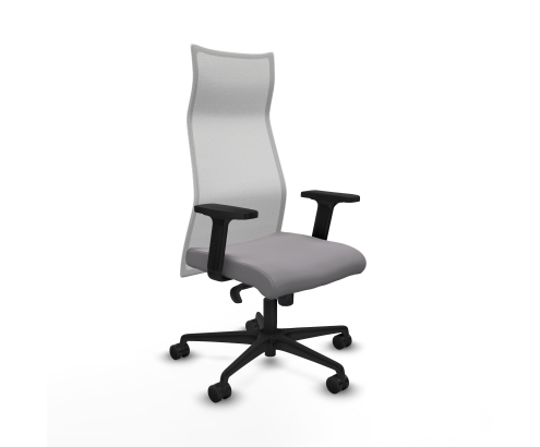 Piqueras y Crespo Albacete malla sincro malla blanca similpiel gris brazos 2D base nailon ruedas 65 mm nailon