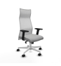 Piqueras y Crespo Albacete malla sincro malla blanca similpiel gris claro brazos 2D base blanca ruedas 65 mm nailon