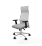 Piqueras y Crespo Albacete malla sincro malla blanca similpiel gris claro brazos 2D base blanca ruedas 65 mm nailon