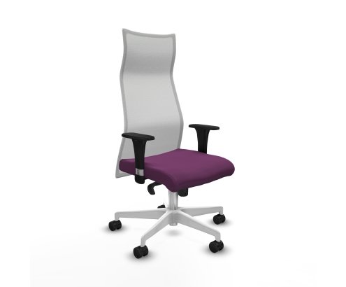 Piqueras y Crespo Albacete malla sincro malla blanca similpiel morado brazos 1D base blanca ruedas 65 mm nailon