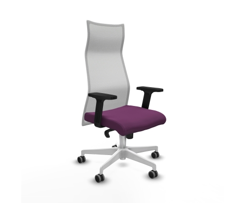 Piqueras y Crespo Albacete malla sincro malla blanca similpiel morado brazos 2D base blanca ruedas 65mm engomadas