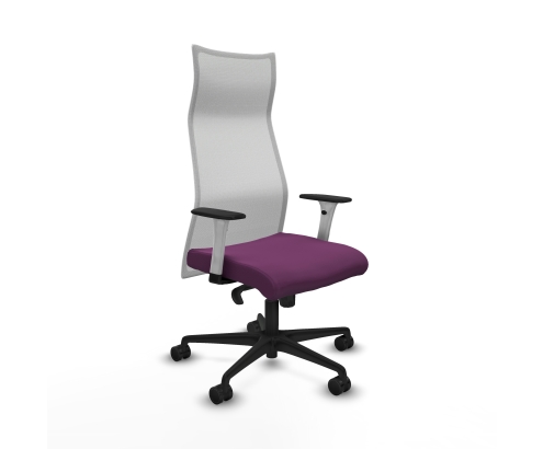 Piqueras y Crespo Albacete malla sincro malla blanca similpiel morado brazos blancos base nailon ruedas 65 mm nailon