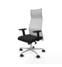 Piqueras y Crespo Albacete malla sincro malla blanca similpiel negro brazos 2D base aluminio ruedas 65 mm nailon