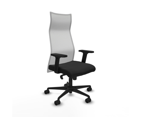 Piqueras y Crespo Albacete malla sincro malla blanca similpiel negro brazos 2D base nailon ruedas 65 mm nailon