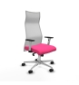 Piqueras y Crespo Albacete malla sincro malla blanca similpiel rosa brazos blancos base aluminio ruedas 65 mm nailon