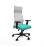 Piqueras y Crespo Albacete malla sincro malla blanca similpiel turquesa brazos 2D base nailon ruedas 65 mm nailon