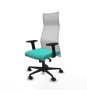 Piqueras y Crespo Albacete malla sincro malla blanca similpiel turquesa brazos 2D base nailon ruedas 65 mm nailon