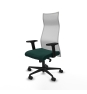 Piqueras y Crespo Albacete malla sincro malla blanca similpiel verde botella brazos 2D base nailon ruedas 65 mm nailon