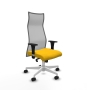 Piqueras y Crespo Albacete malla sincro malla gris bali amarillo brazos 1D base blanca ruedas 65 mm nailon