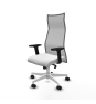 Piqueras y Crespo Albacete malla sincro malla gris bali blanco brazos 2D base blanca ruedas 65 mm nailon