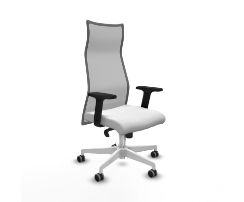 Piqueras y Crespo Albacete malla sincro malla gris bali blanco brazos 2D base blanca ruedas 65mm engomadas