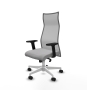 Piqueras y Crespo Albacete malla sincro malla gris bali gris claro brazos 2D base blanca ruedas 65 mm nailon