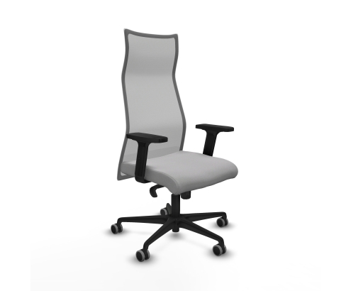 Piqueras y Crespo Albacete malla sincro malla gris bali gris claro brazos 2D base nailon ruedas 65mm engomadas