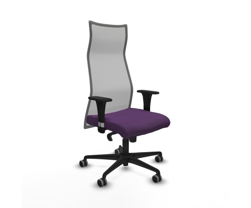 Piqueras y Crespo Albacete malla sincro malla gris bali morado brazos 1D base nailon ruedas 65mm engomadas