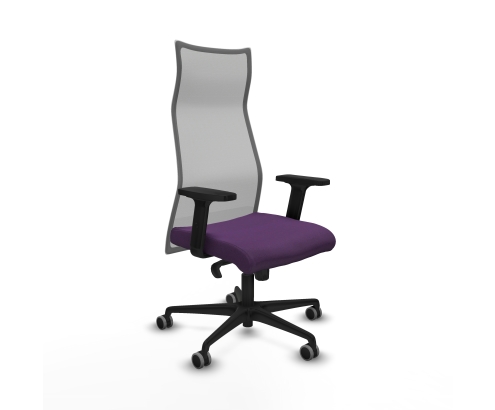 Piqueras y Crespo Albacete malla sincro malla gris bali morado brazos 2D base nailon ruedas 65mm engomadas