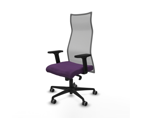 Piqueras y Crespo Albacete malla sincro malla gris bali morado brazos 2D base nailon ruedas 65mm engomadas