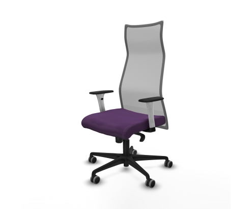Piqueras y Crespo Albacete malla sincro malla gris bali morado brazos blancos base nailon ruedas 65mm engomadas