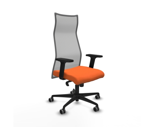 Piqueras y Crespo Albacete malla sincro malla gris bali naranja brazos 2D base nailon ruedas 65mm engomadas
