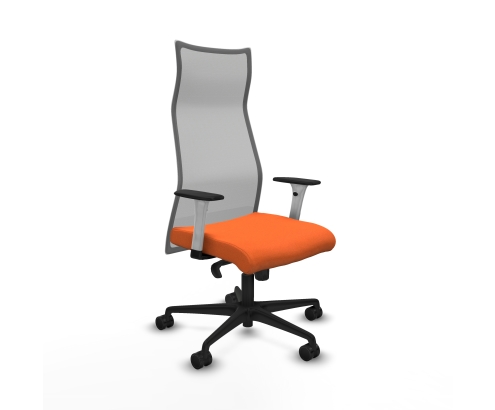 Piqueras y Crespo Albacete malla sincro malla gris bali naranja brazos blancos base nailon ruedas 65 mm nailon