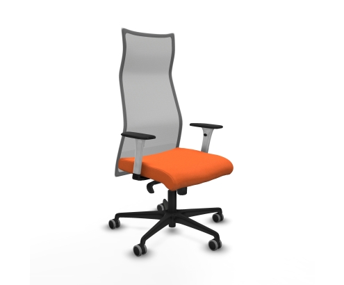 Piqueras y Crespo Albacete malla sincro malla gris bali naranja brazos blancos base nailon ruedas 65mm engomadas