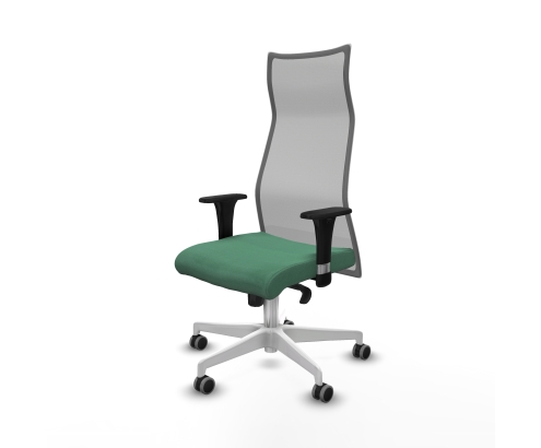 Piqueras y Crespo Albacete malla sincro malla gris bali verde esmeralda brazos 1D base blanca ruedas 65mm engomadas