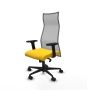 Piqueras y Crespo Albacete malla sincro malla gris similpiel amarillo brazos 2D base nailon ruedas 65 mm nailon