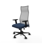 Piqueras y Crespo Albacete malla sincro malla gris similpiel azul marino brazos 2D base nailon ruedas 65 mm nailon