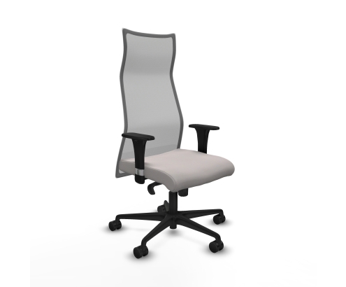 Piqueras y Crespo Albacete malla sincro malla gris similpiel blanco brazos 1D base nailon ruedas 65 mm nailon