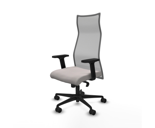 Piqueras y Crespo Albacete malla sincro malla gris similpiel blanco brazos 2D base nailon ruedas 65 mm nailon
