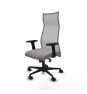 Piqueras y Crespo Albacete malla sincro malla gris similpiel gris brazos 2D base nailon ruedas 65 mm nailon
