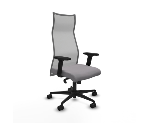 Piqueras y Crespo Albacete malla sincro malla gris similpiel gris brazos 2D base nailon ruedas 65 mm nailon