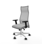 Piqueras y Crespo Albacete malla sincro malla gris similpiel gris claro brazos 2D base blanca ruedas 65 mm nailon