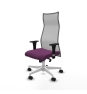 Piqueras y Crespo Albacete malla sincro malla gris similpiel morado brazos 1D base blanca ruedas 65 mm nailon