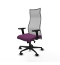 Piqueras y Crespo Albacete malla sincro malla gris similpiel morado brazos 2D base nailon ruedas 65 mm nailon